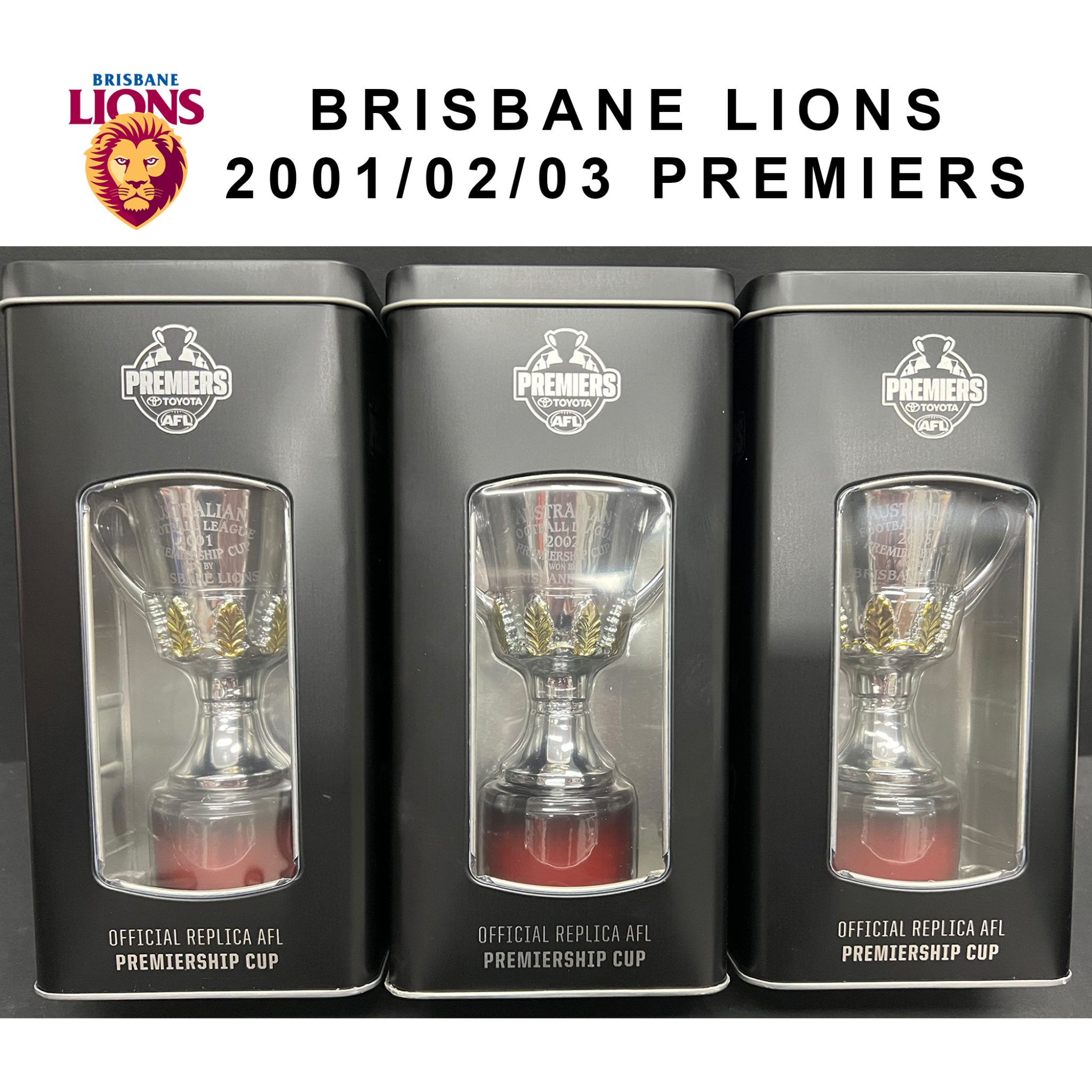 Brisbane Lions Replica Collectable Premiership Cup Set