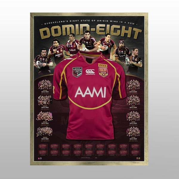 State of Origin – Queensland Maroons 2013 Signed Domin-Eight Jer...