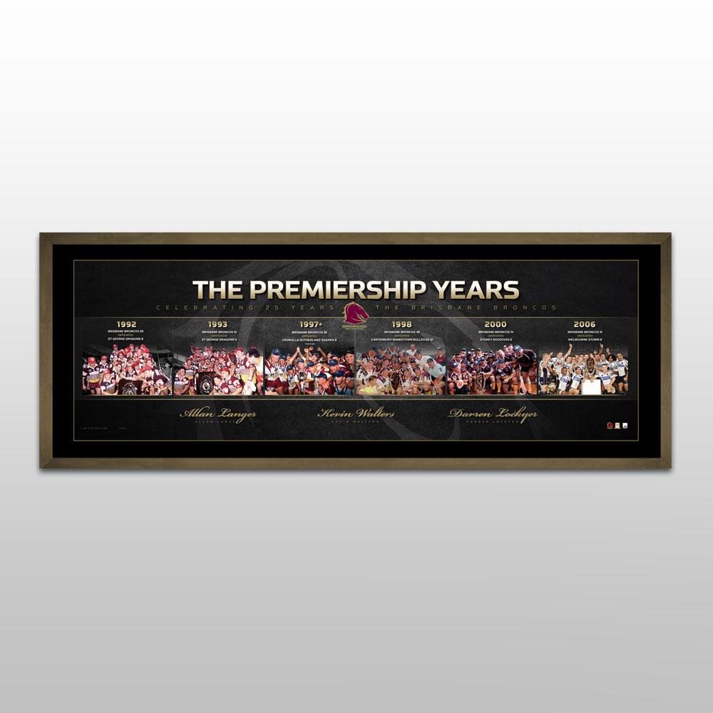 Brisbane Broncos – 25 Years Limited Edition Framed Premiership Y...