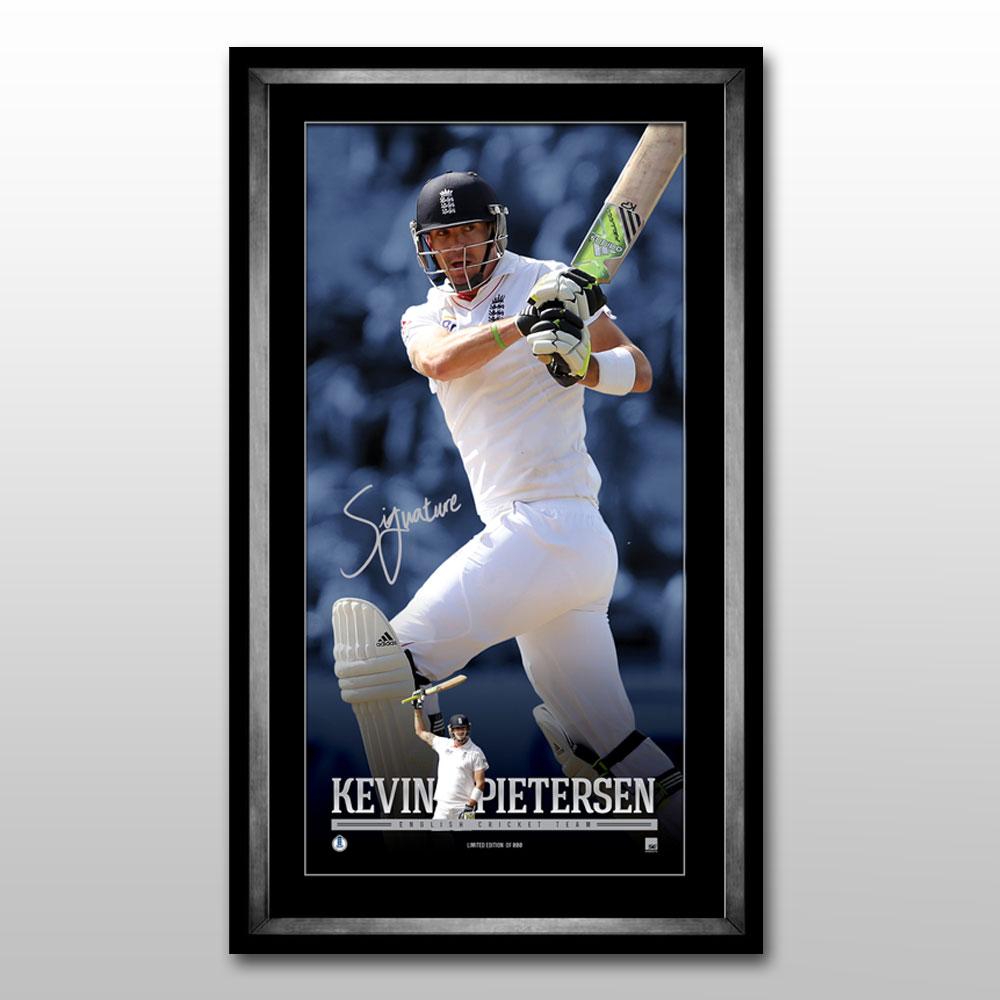 Kevin Pietersen Signed & Framed Limited Edition Vertiramic Print