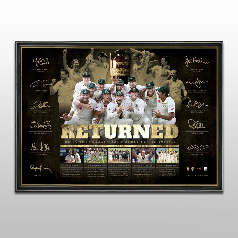 Cricket – ‘RetURNed’ Framed Ashes Success Sportsprin...