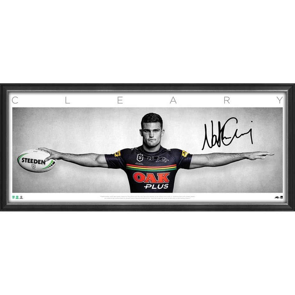 Penrith Panthers – Nathan Cleary Signed & Framed Wings Prin...