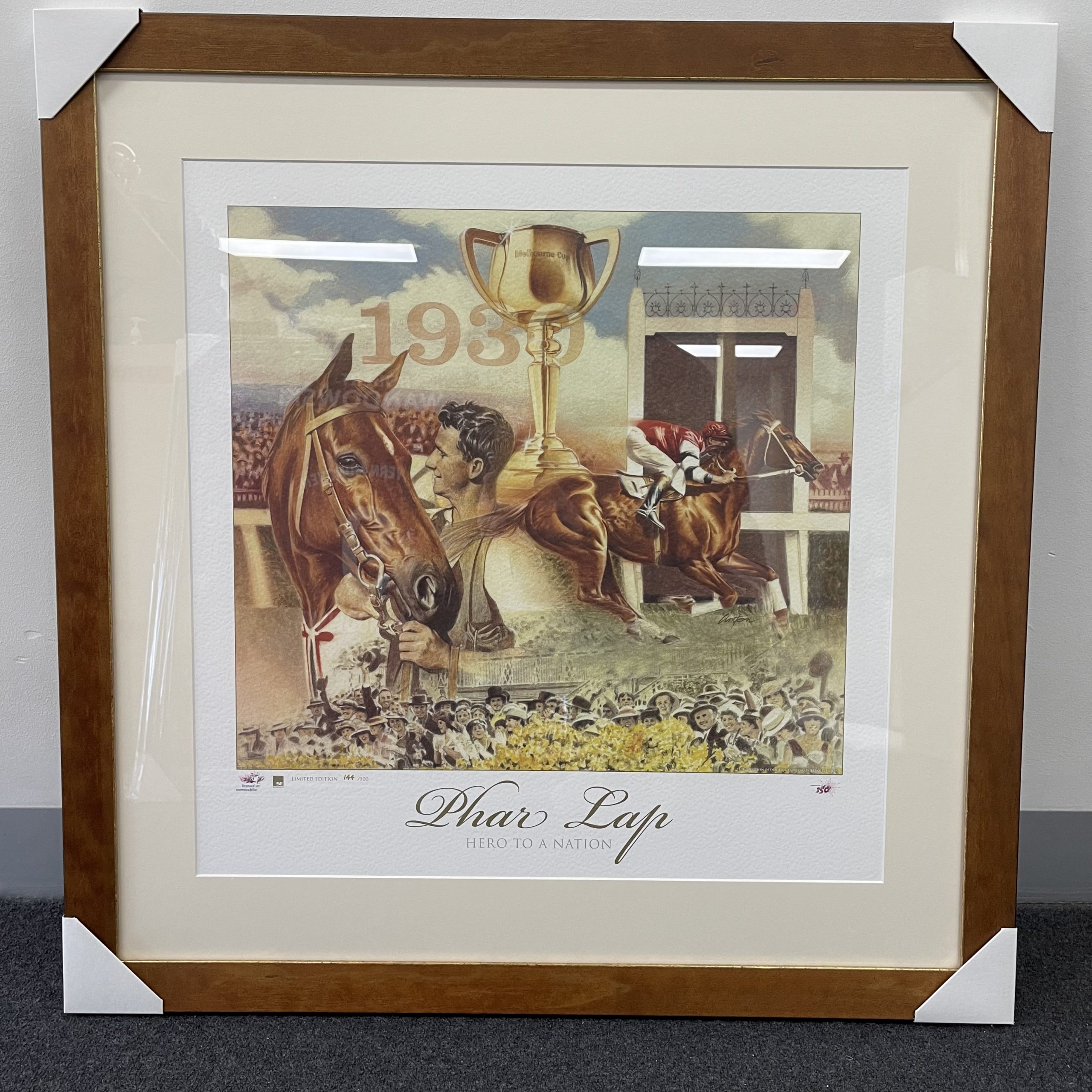 Horse Racing – Phar Lap – Fine Art Giclee Melbourne Cup Fr...