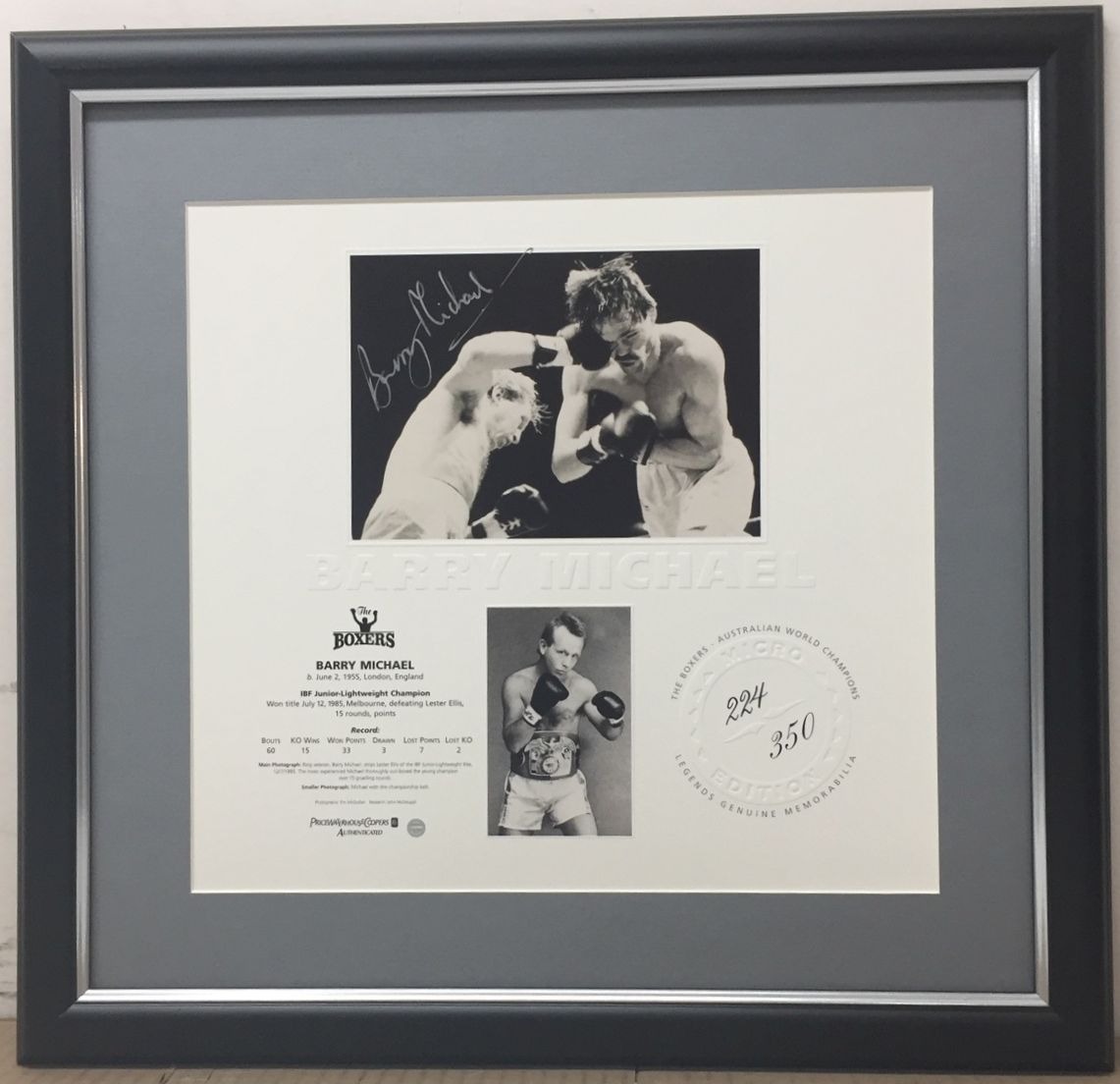 Boxing – Barry Michael Signed & Framed Limited Edition R...