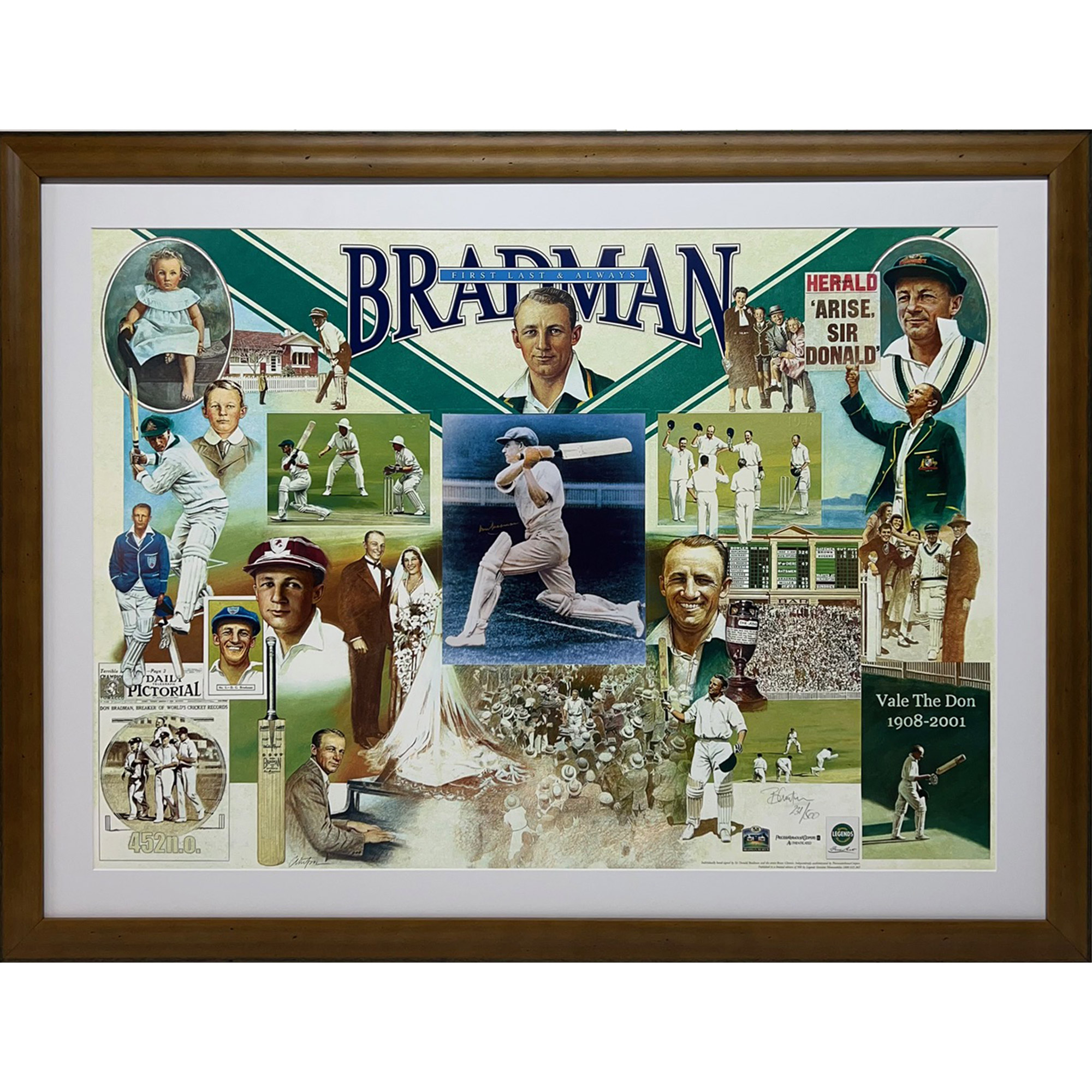 Sir Donald Bradman – Signed Limited Edition ‘First, Last &...