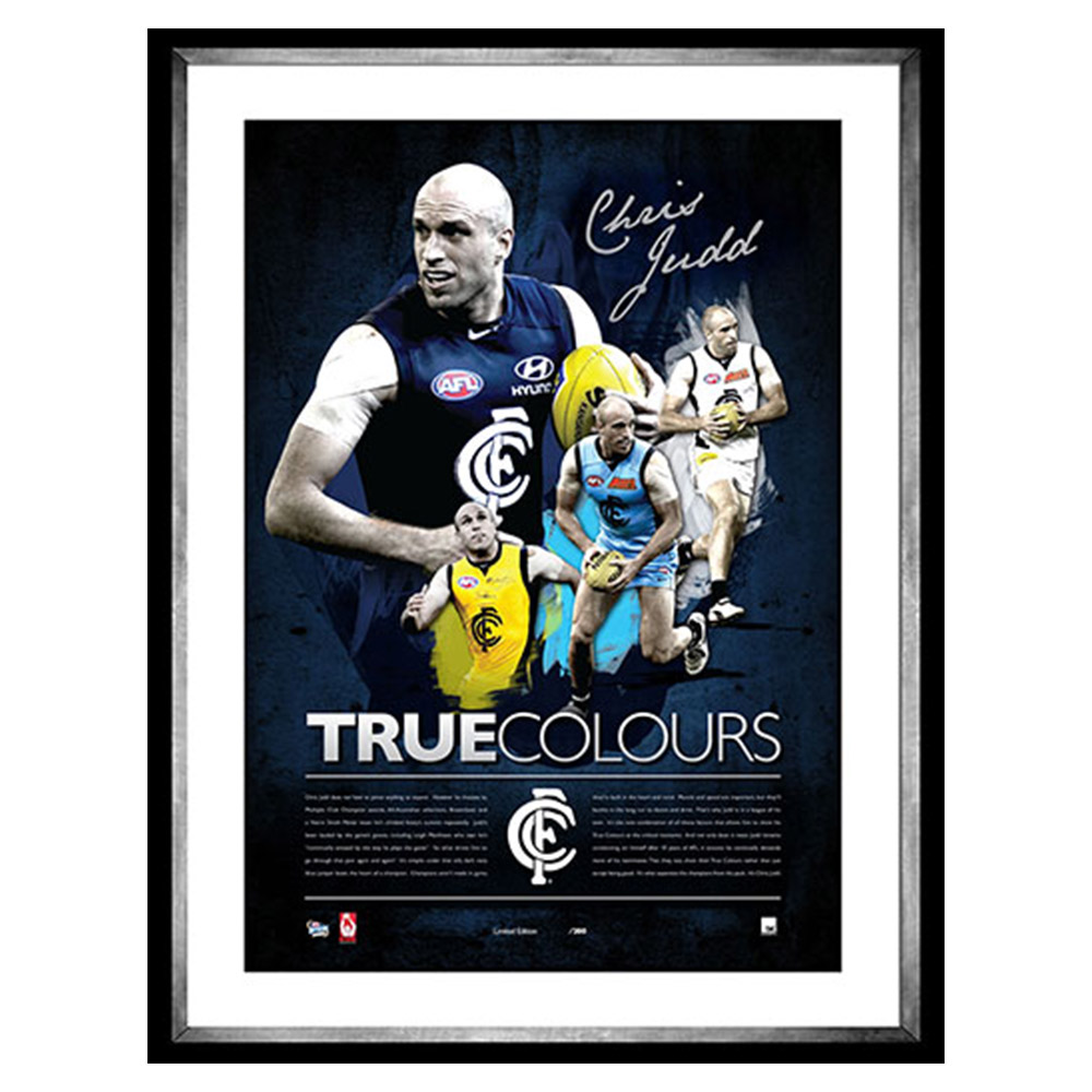 Carlton Blues – Chris Judd – Signed and Framed True Colour...