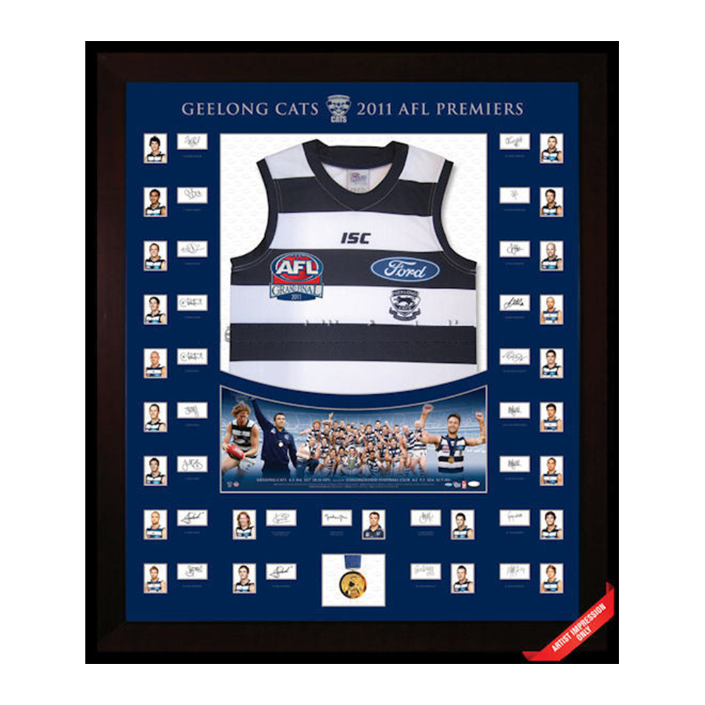 Geelong Cats – 2011 AFL Premiers Team Signed & Framed Limit...