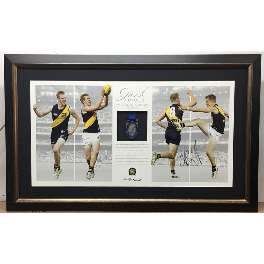 Richmond Tigers – Jack Riewoldt Signed and Framed 2010 Coleman M...