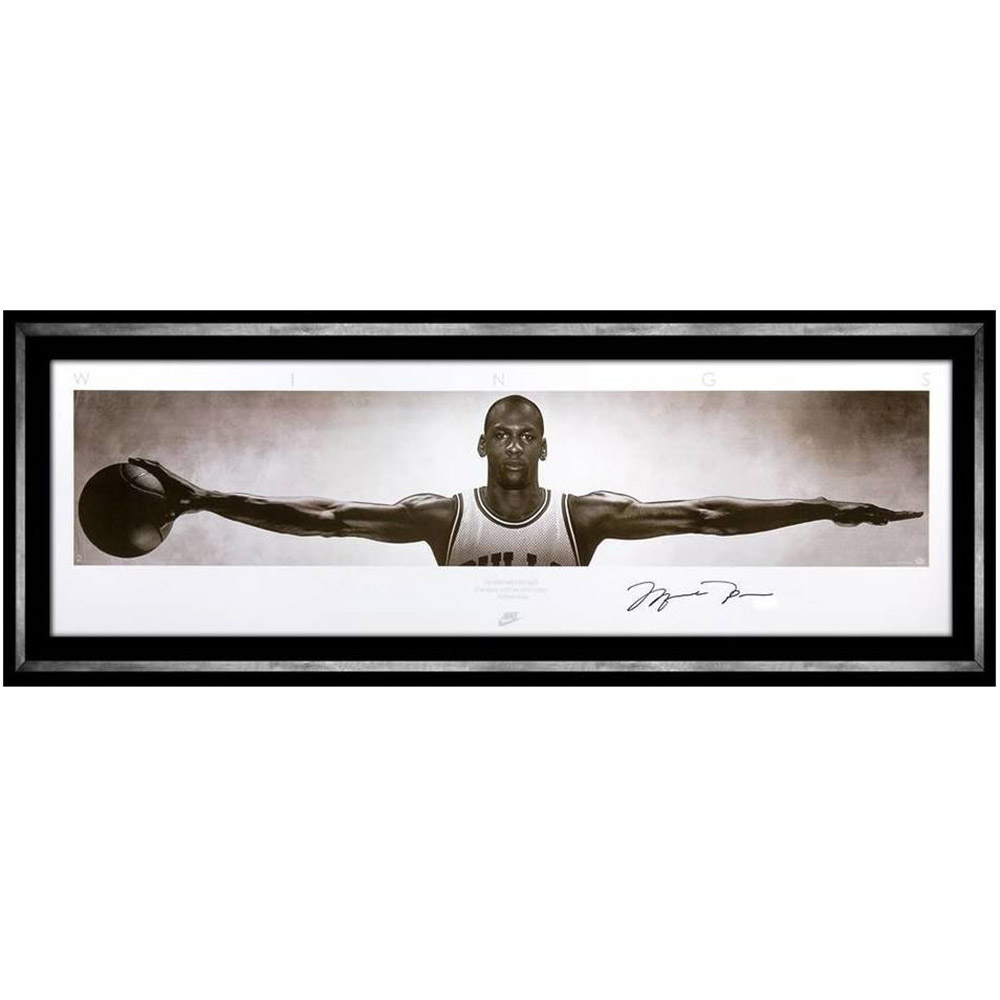 Basketball – Michael Jordan Signed & Framed Wings (Upper Dec...