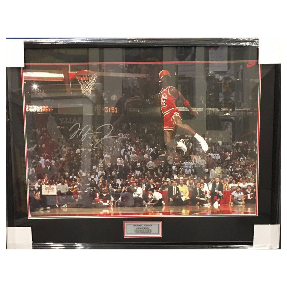 Basketball - Michael Jordan Signed & Framed Dunk Poster | Taylormade ...