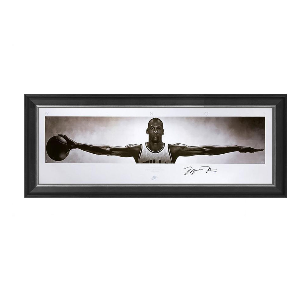 Basketball – Michael Jordan Signed & Framed Wings (Upper Dec...