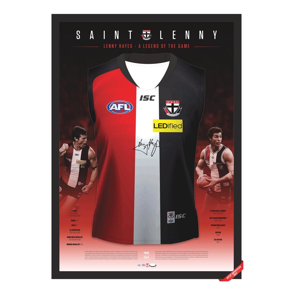 St Kilda Saints – Lenny Hayes Signed & Framed Limited Editio...