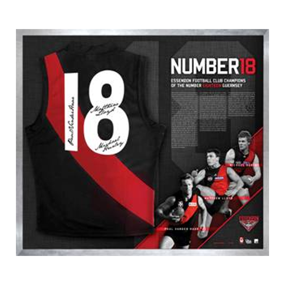 Essendon Bombers – ‘Famous Number 18’ Signed Jersey