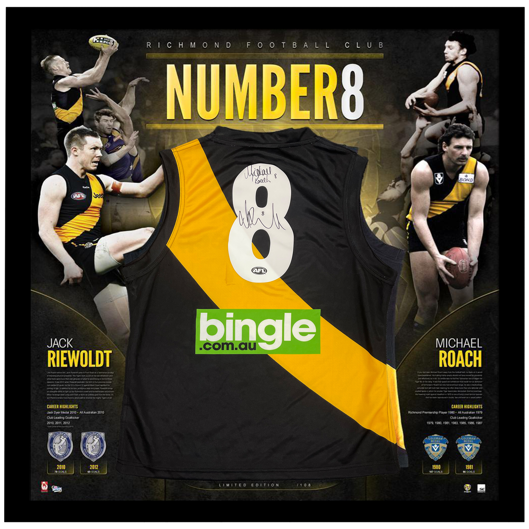 Richmond Tigers – Famous Number 8 Signed & Framed Guernsey ...