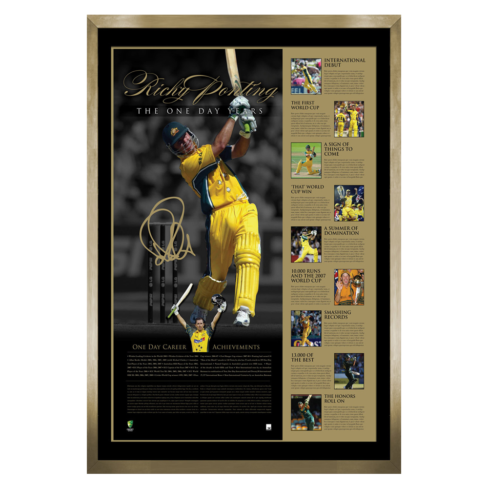 Ricky Ponting – Signed Limited Edition One Day Years Print