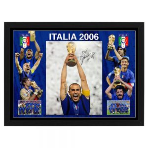 Soccer - Fabio Cannavaro - Italy 2006 Signed & Framed Photo Collage (EM COA)