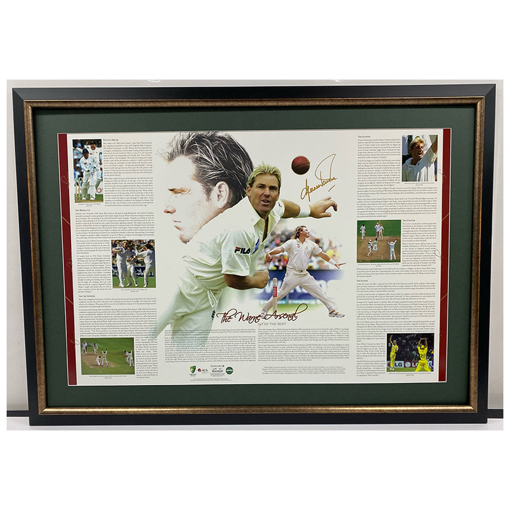 Cricket – Shane Warne “Arsenal” Signed & Framed...