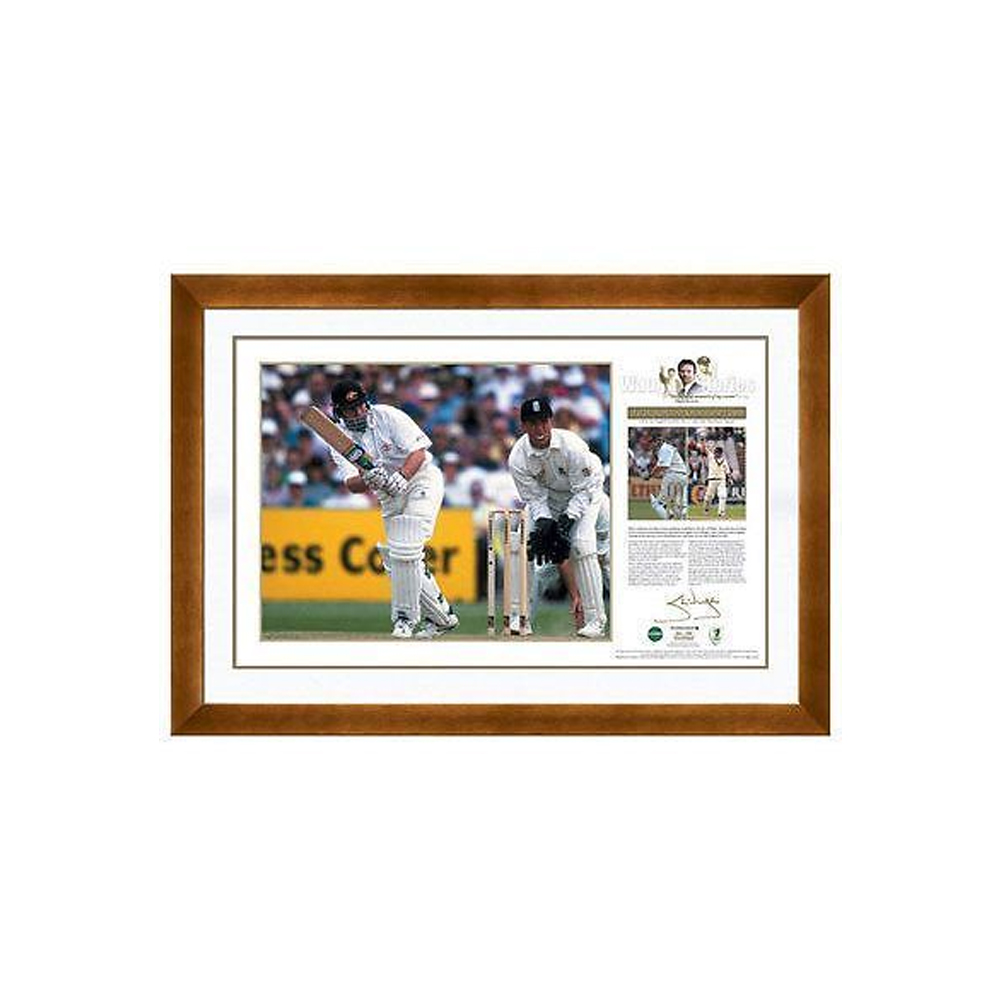 Cricket – Steve Waugh Signed & Framed ‘Twin Tons At Ol...