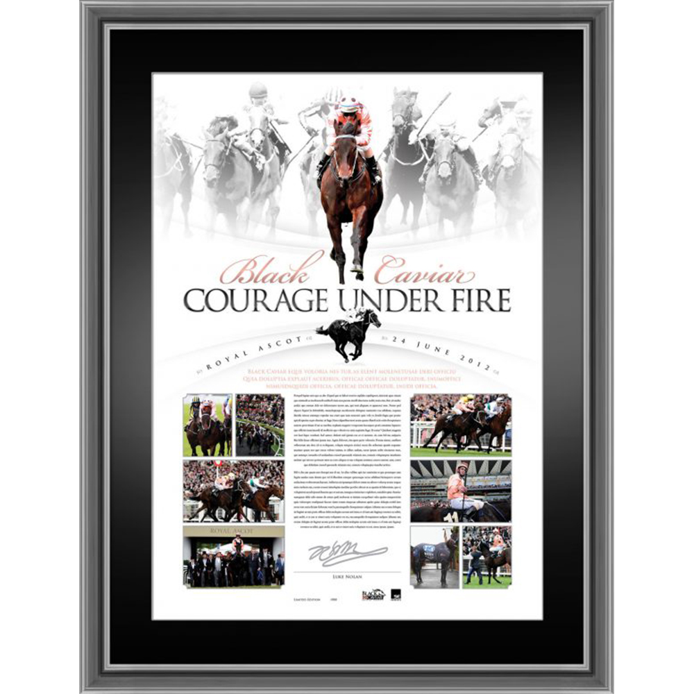 Black Caviar – Signed and Framed Courage Under Fire Royal Ascot ...