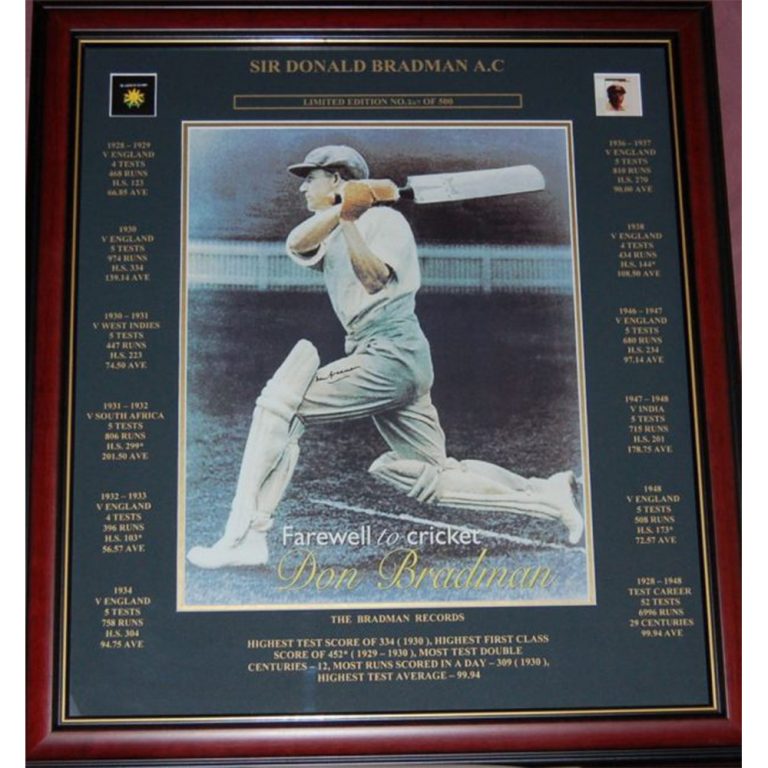 Cricket - Sir Donald Bradman Signed & Framed 'Farewell To Bradman ...