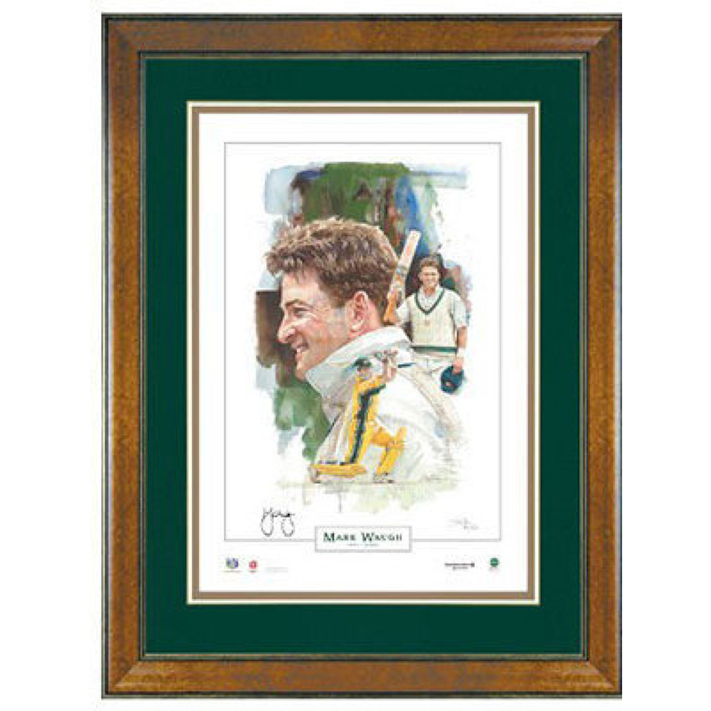 Cricket – Mark Waugh Signed Limited Edition Brian Clinton Print