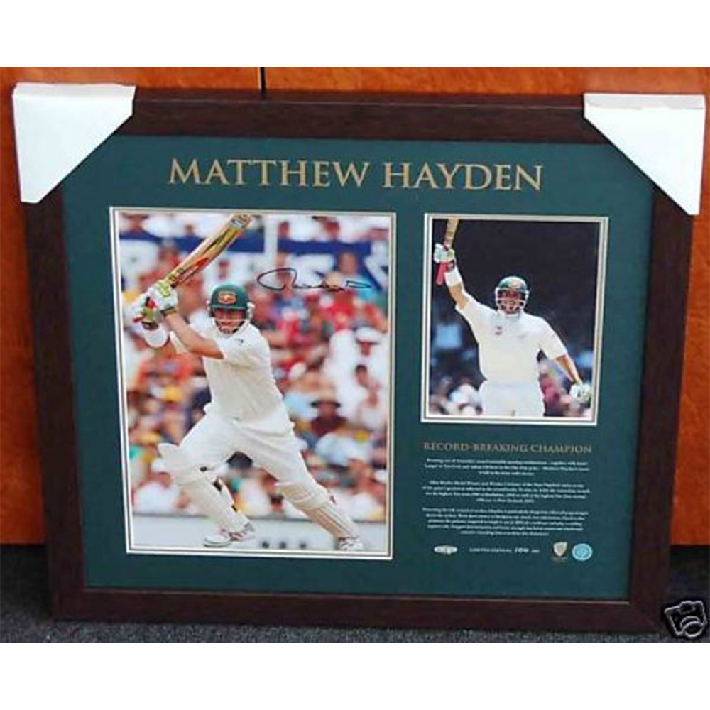 Cricket – Matthew Hayden – Signed “Record-Breaking C...