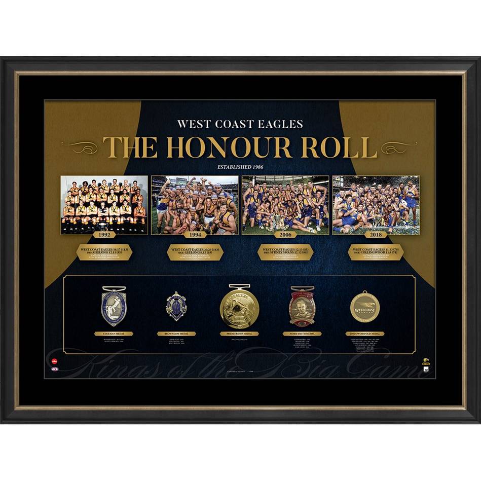West Coast Eagles – The Honour Roll Framed Limited Edition Print