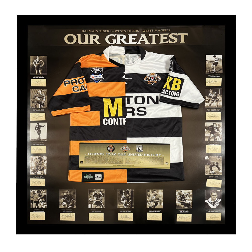 Wests Tigers – Signed & Framed ‘Our Greatest’ L...
