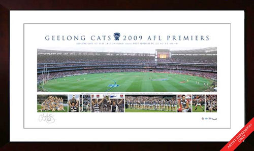 Geelong Cats – Signed Tom Harley 2009 Premiership Framed Panoram...