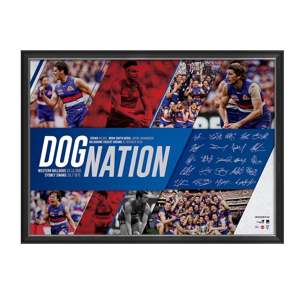 Western Bulldogs – 2016 Premiership Facsimile Signed and Framed ...