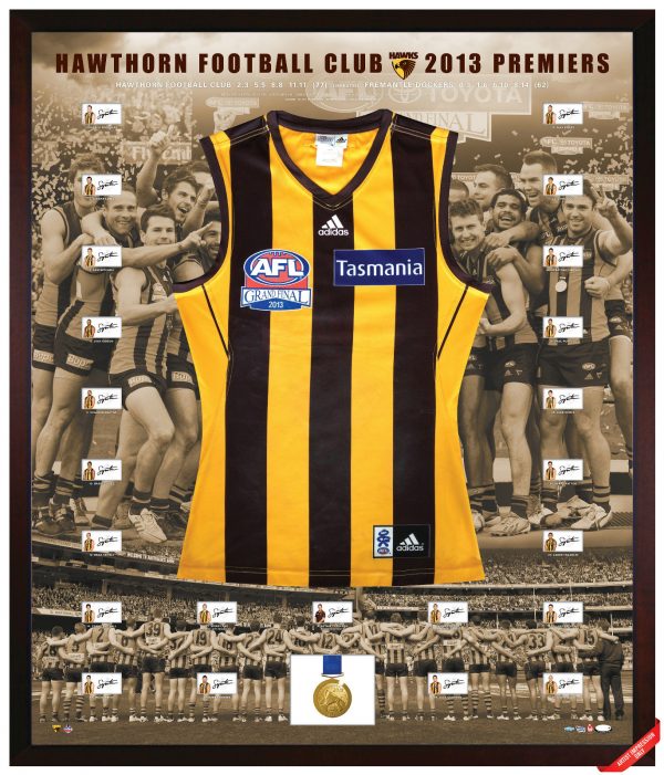 Hawthorn Hawks - 2013 AFL Premiership Premium Team Signed and Framed ...