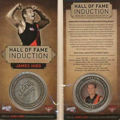 Essendon Bombers – Hall of Fame Medallion – James Hird
