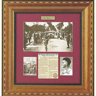 Cycling – Sir Hubert Opperman Signed and Framed Tour de France P...