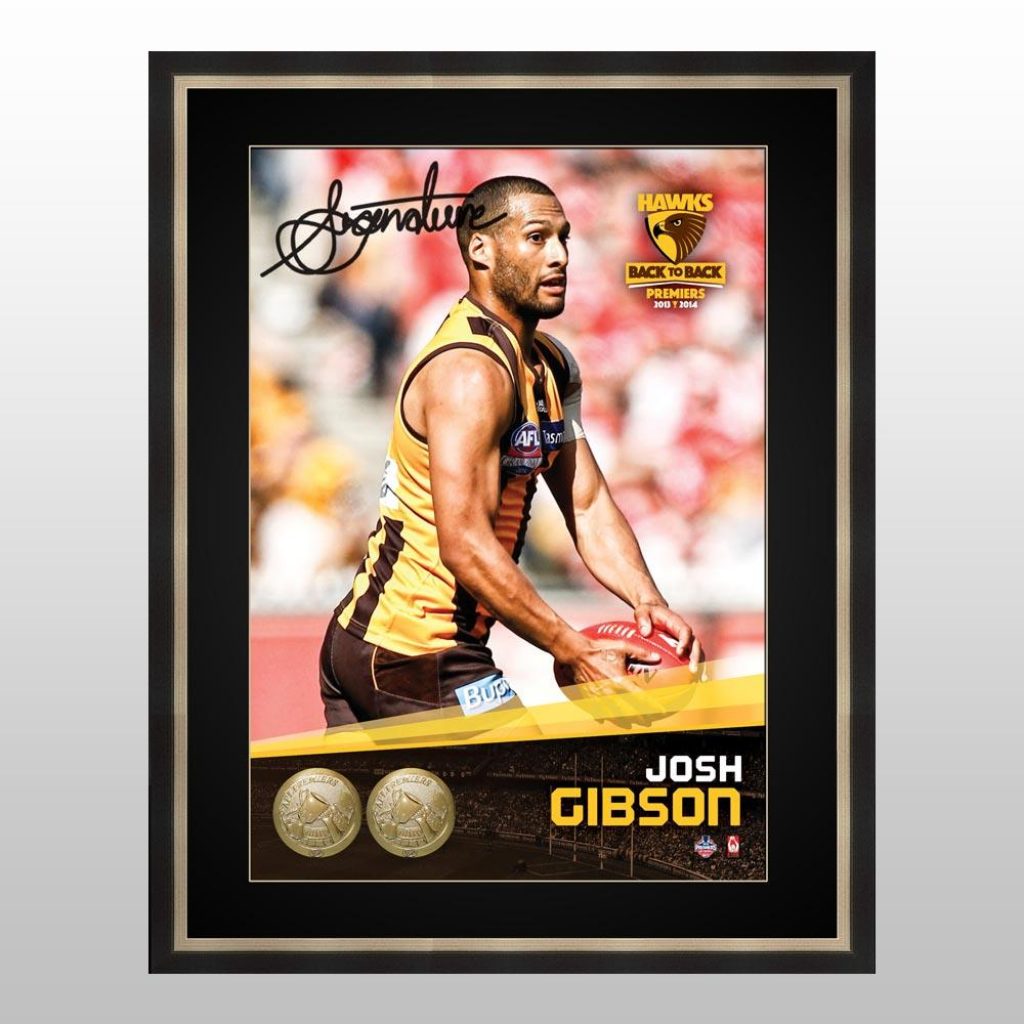 Hawthorn Hawks - Josh Gibson Signed & Framed Premiership Herograph ...