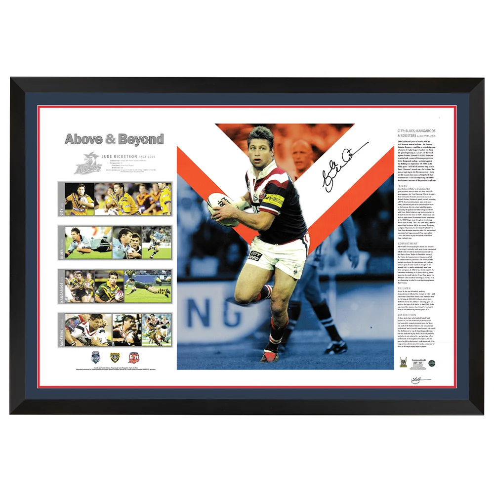 Sydney Roosters – Luke Ricketson Signed & Framed ‘Abo...