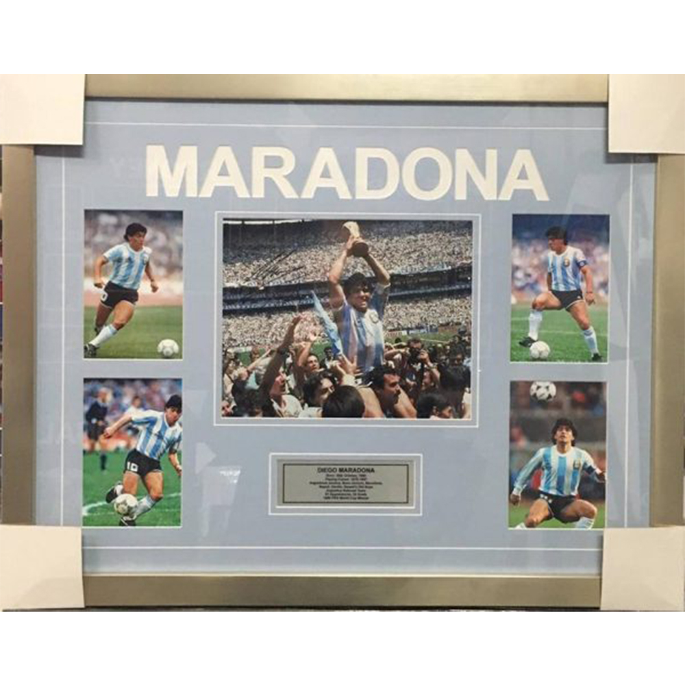 Soccer – Diego Maradona Signed & Framed Photo Collage