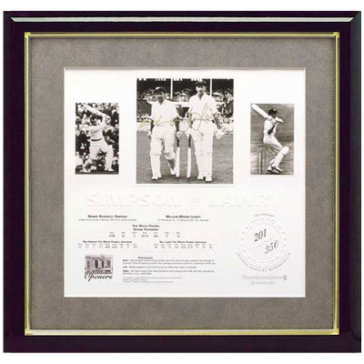 Cricket – Bill Lawry and Bob Simpson Signed & Framed Limite...