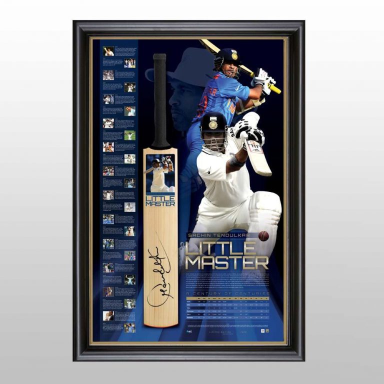 Sachin Tendulkar Signed & Framed Limited Edition 'The Little Master' Retirement Cricket Bat