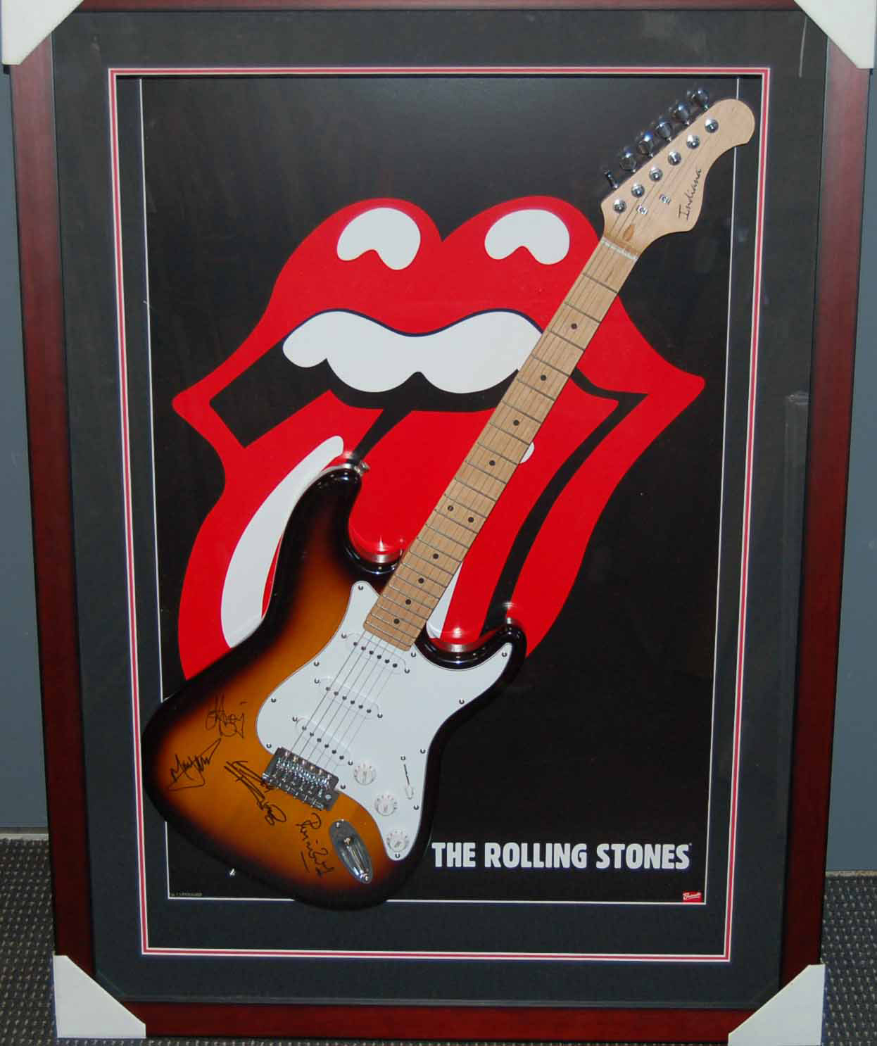 Music The Rolling Stones Signed and Framed Guitar Taylormade