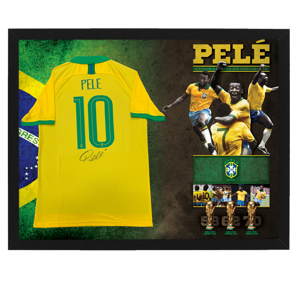 Soccer – Pele Signed & Framed Brazil Shirt