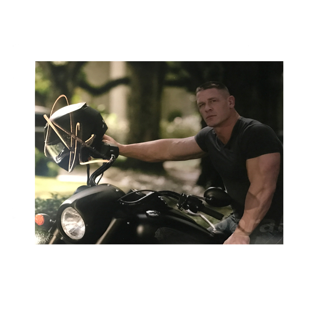 John Cena WWE Signed Photograph (Motorbike)