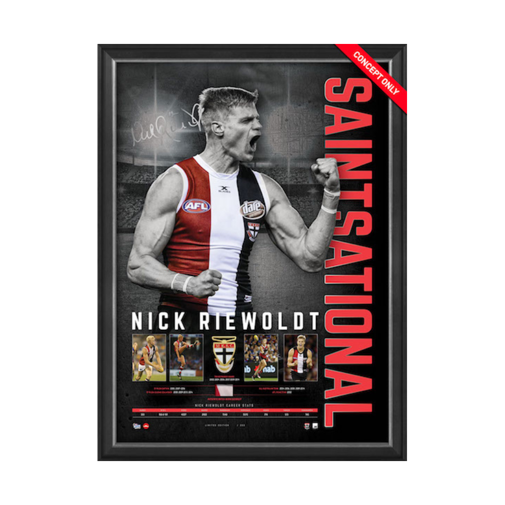 St Kilda Saints –  Nick Riewoldt Career Signed and Framed ‘...