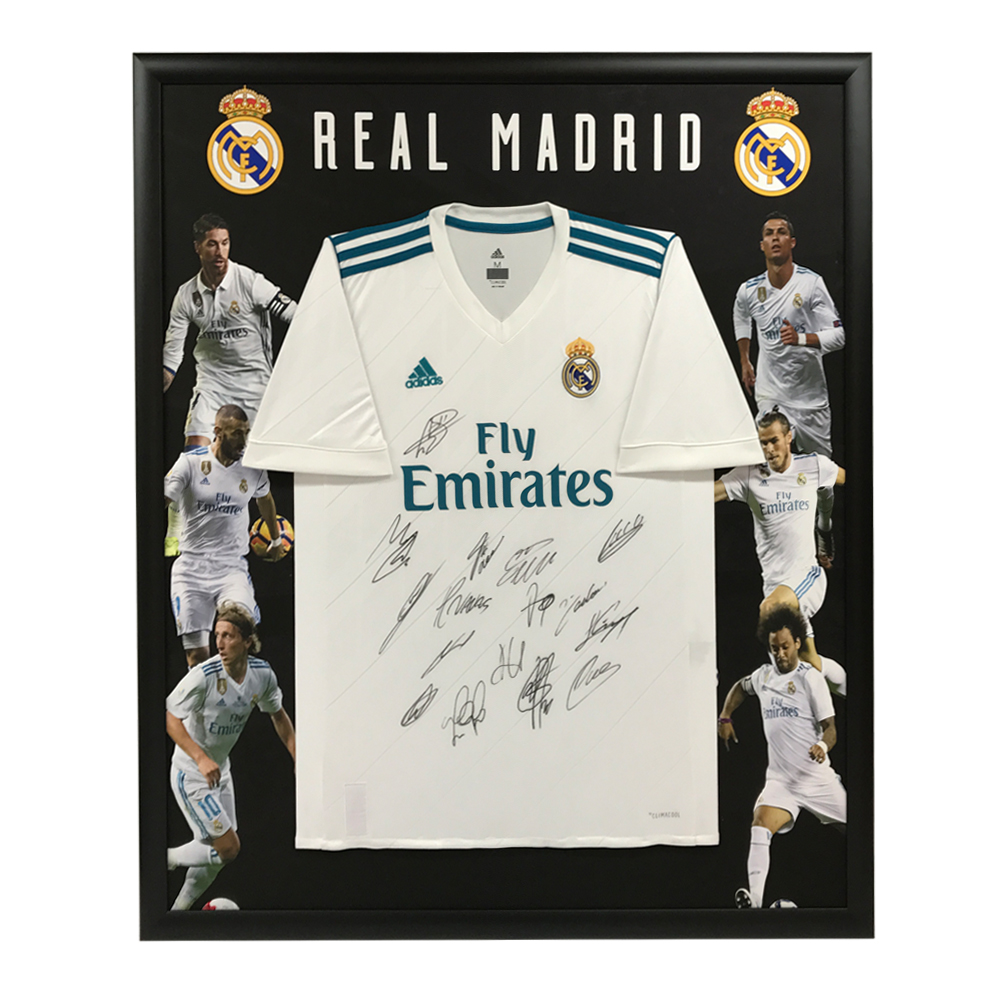 real madrid team signed jersey