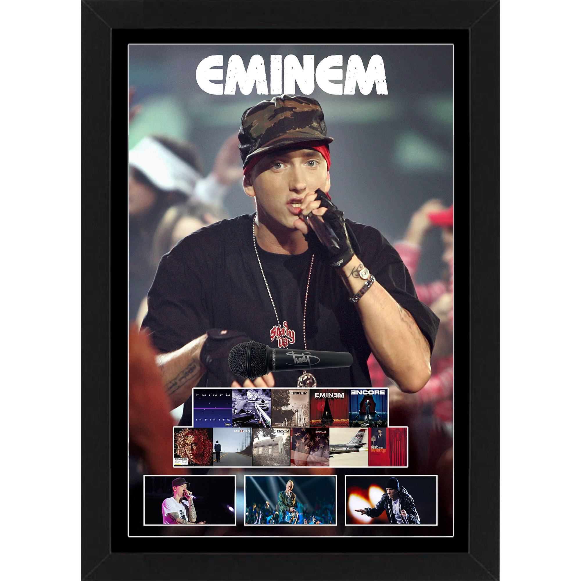 Eminem Signed & Framed Microphone Deluxe Display