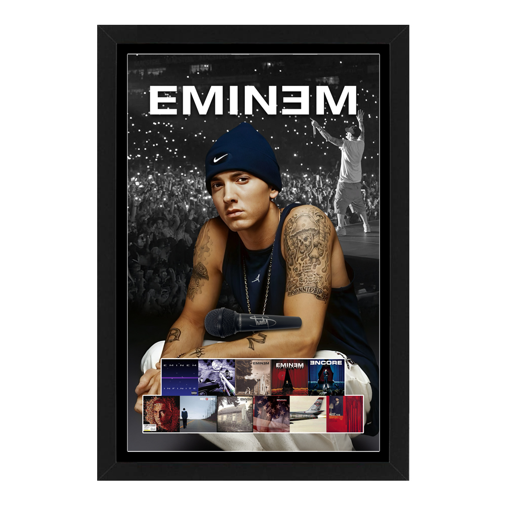 Eminem Signed & Framed Microphone Deluxe Display