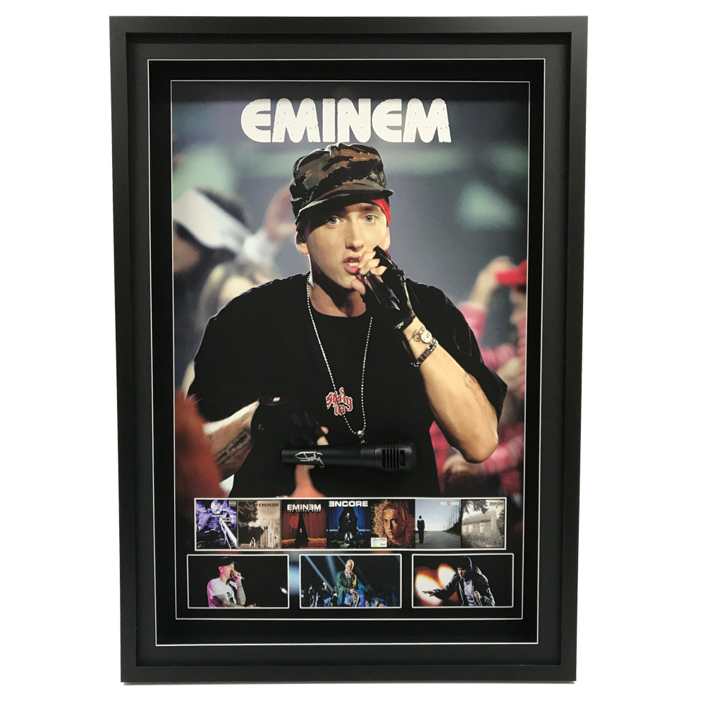 Eminem Signed & Framed Microphone Deluxe Display