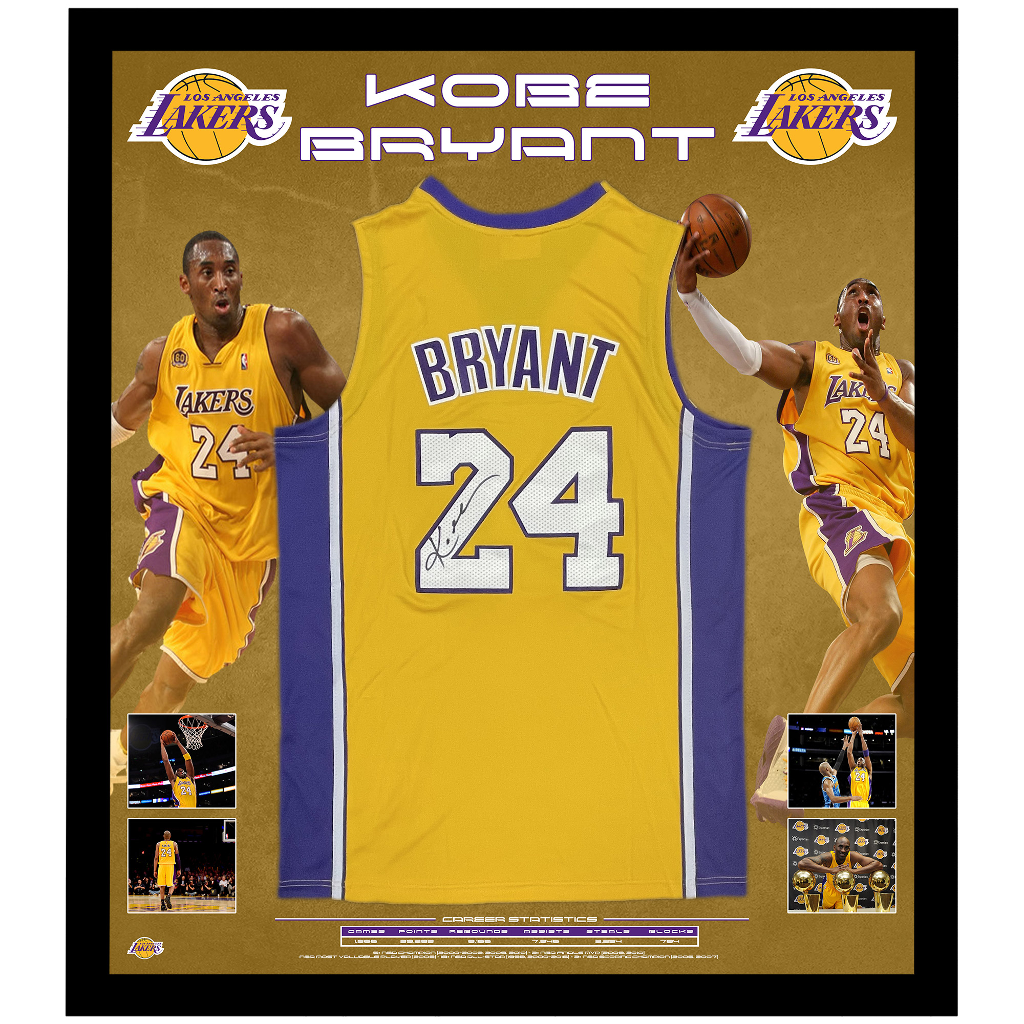 Basketball – Kobe Bryant Signed & Framed Panini Authentic Lo...