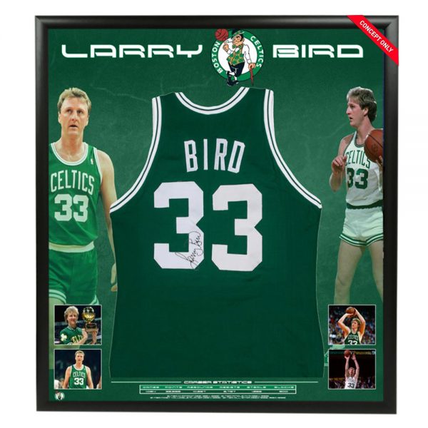 Basketball - Larry Bird Signed & Framed Boston Celtics Jersey ...