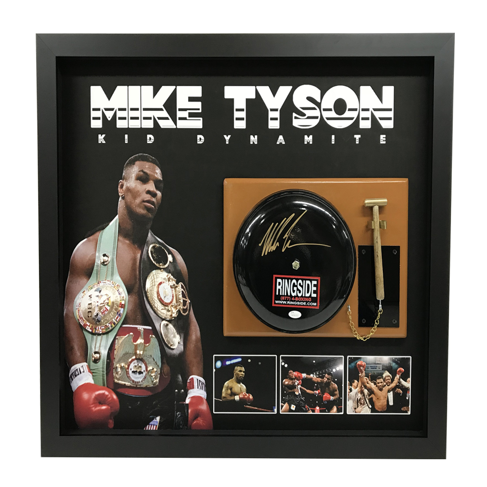 Boxing Mike Tyson Signed And Framed Ring Bell Taylormade