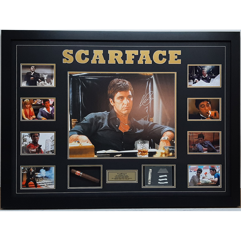 Scarface Signed and Framed Photograph with Cocaine & Cigar